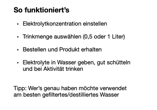 Individuellle Elektrolytmischung